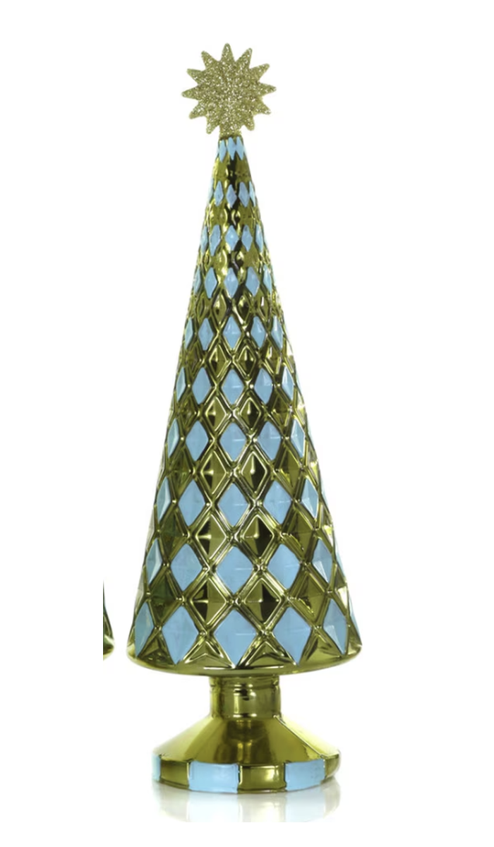 Stacked Diamond Tree- Moss/Aqua-SM