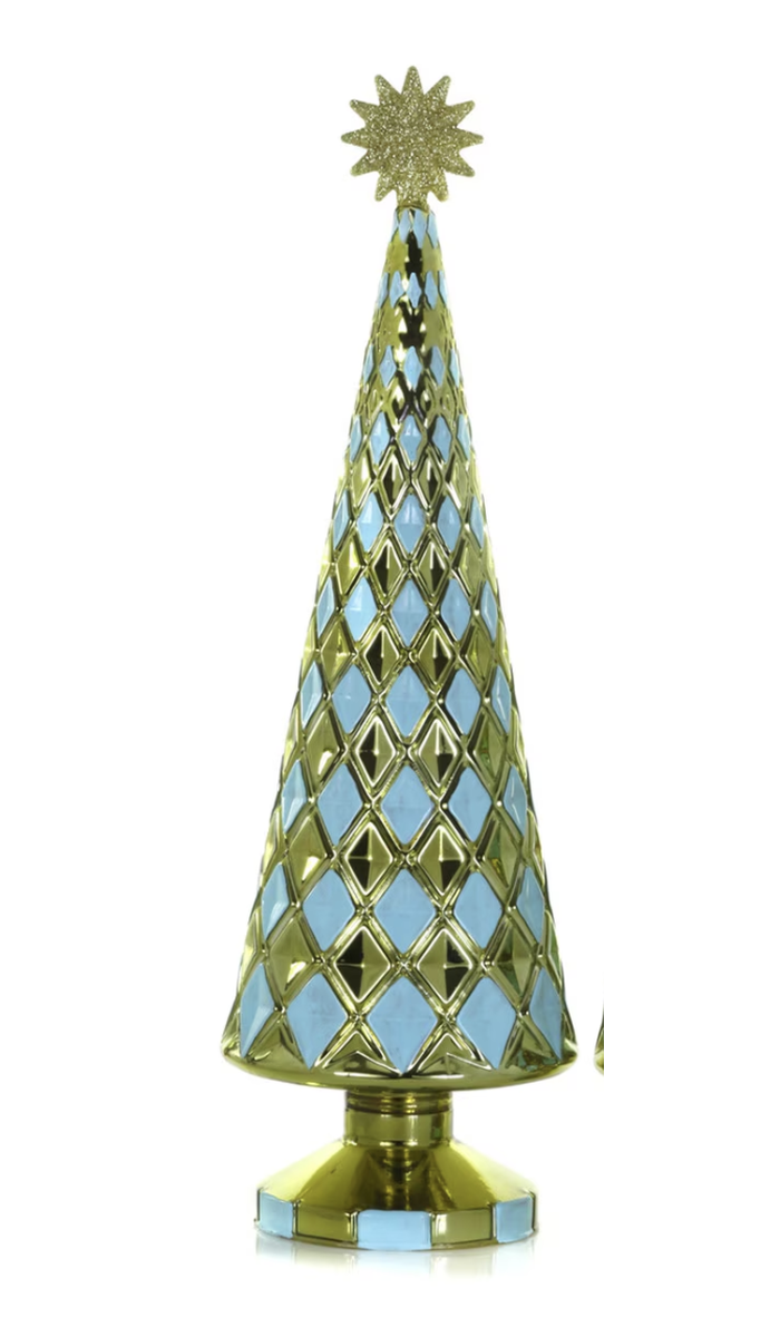 Stacked Diamond Tree- Moss/Aqua-LG
