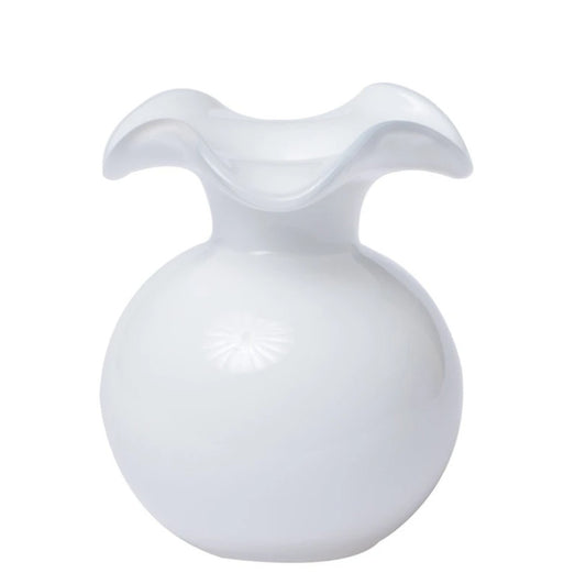 Hibiscus Glass White Bud Vase