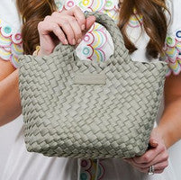 Stone Woven Mini Tote