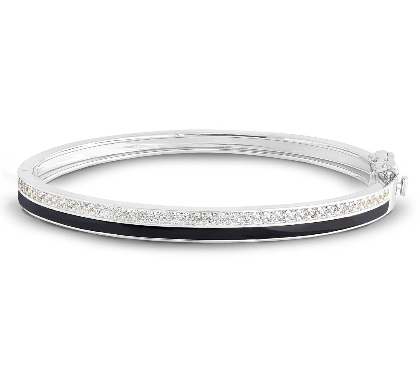 Black Enamel Bangle Bracelet