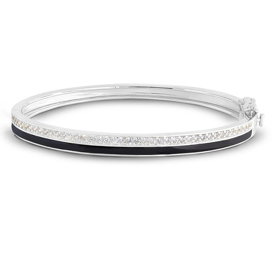 Black Enamel Bangle Bracelet