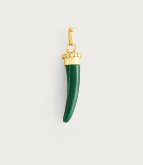 Milos Stone Horn Charm, Malachite