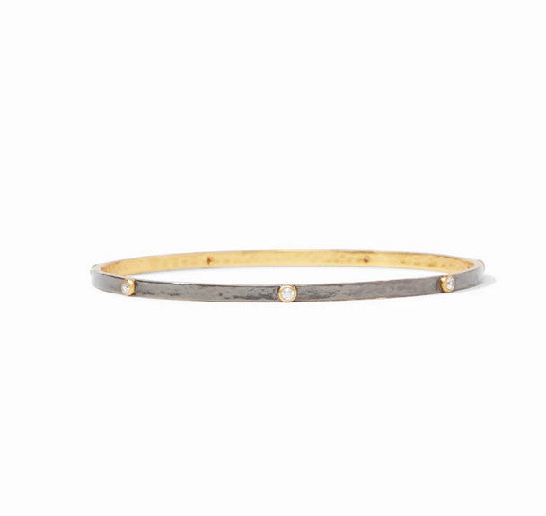 Crescent Bangle Mixed Metal Cubic Zirconia