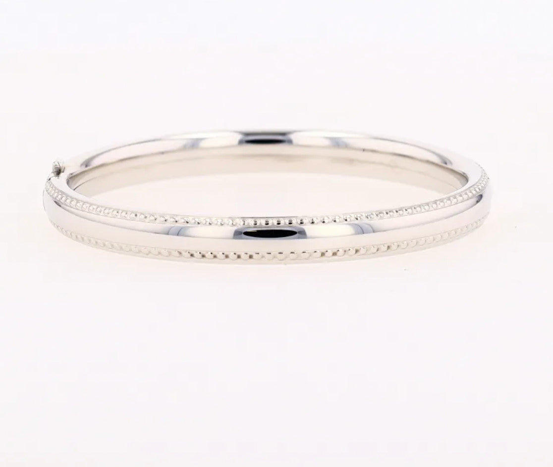 Sterling Silver Beaded Edge Baby Bracelet