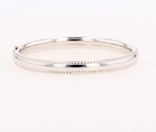 Sterling Silver Beaded Edge Baby Bracelet