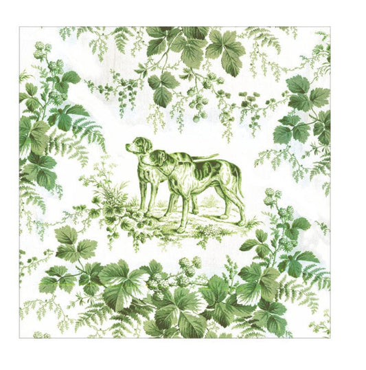 Hunting Toile Evergreen Cocktail Napkins