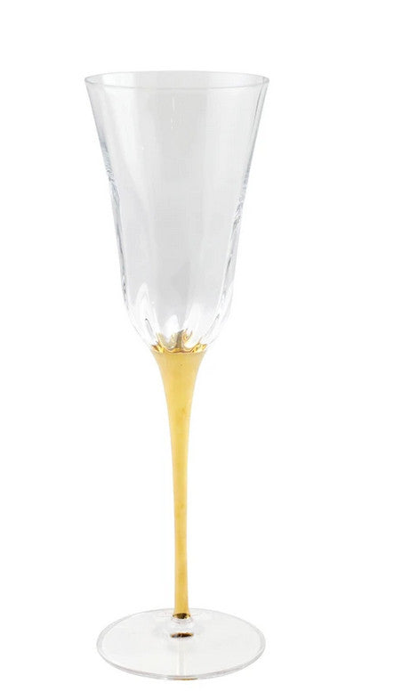 Optical Gold Stem Champagne Glass