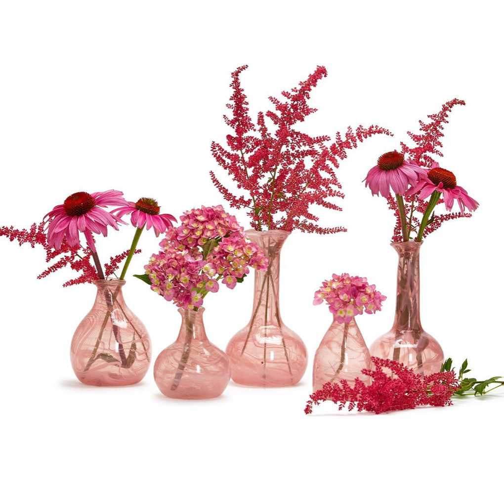 Pink Vases with White Swirl
