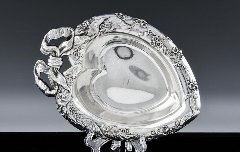 Silverplate Heart Shaped Dish