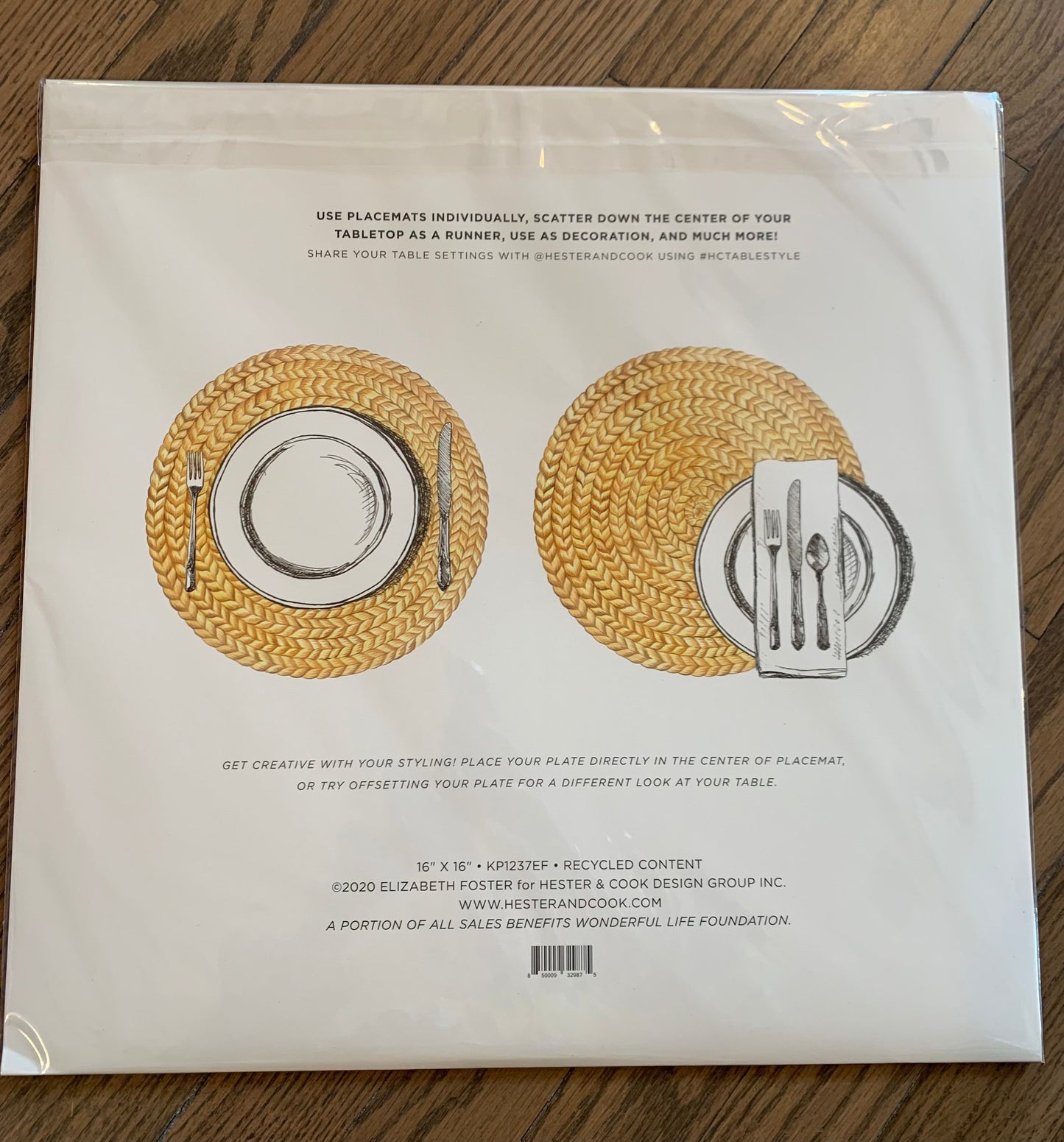 Die Cut Braided Jute Placemat-Set of 12