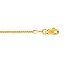 14KY 18in 1.2mm Round Wheat Chain w/ Lobster Clasp