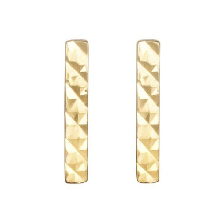 14KY 8.4mm x 1.3mm Vertical Bar Earring