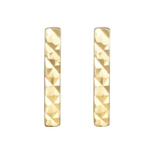 14KY 8.4mm x 1.3mm Vertical Bar Earring