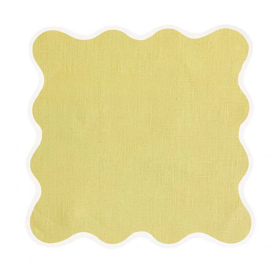 Linen Scalloped Square | Buttercup Yellow