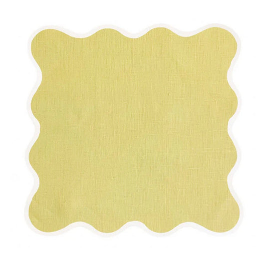 Linen Scalloped Square | Buttercup Yellow