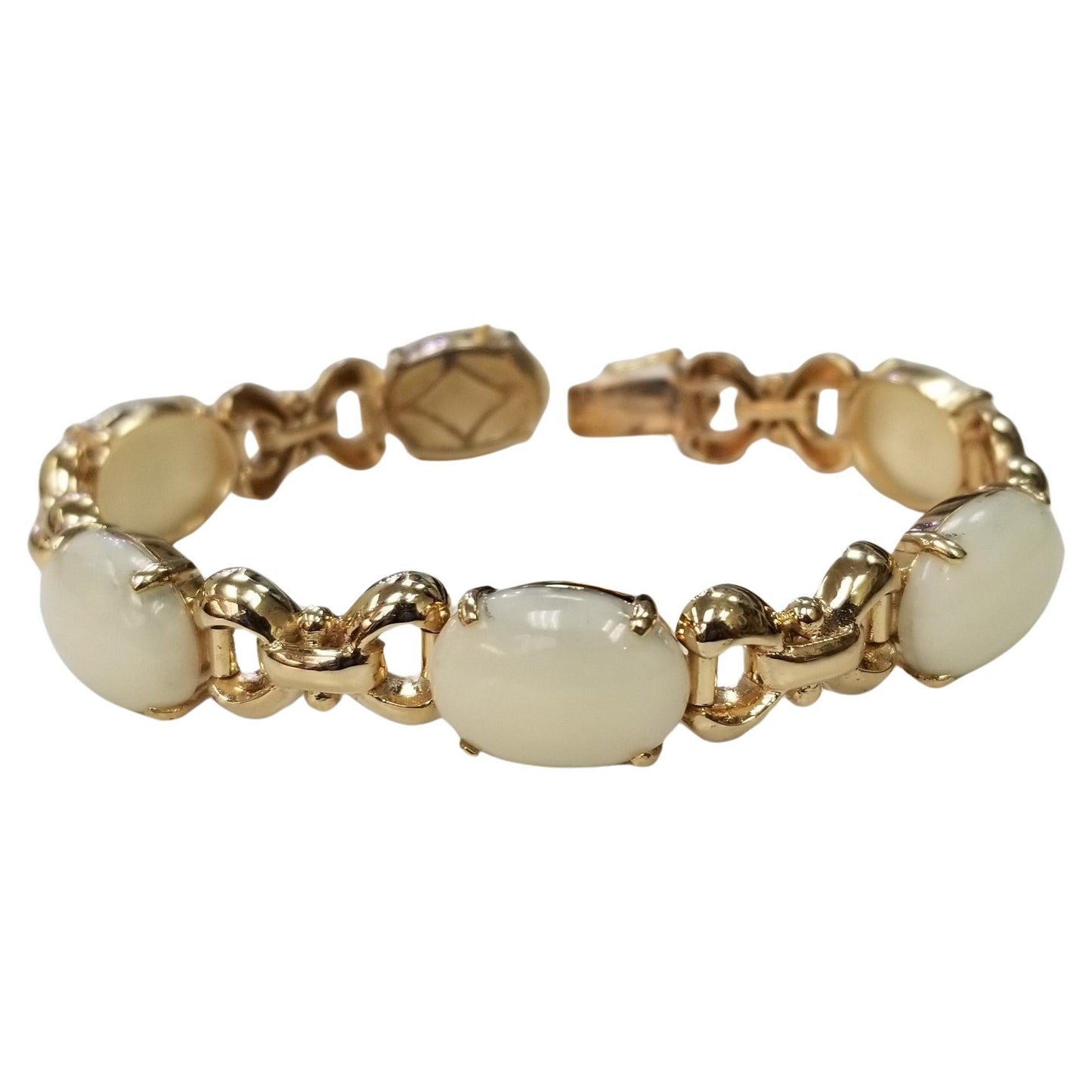 14K Yellow Gold Gumps White Coral Link Bracelet