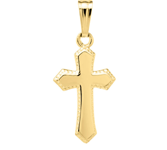 14K GF Beaded Edge Cross