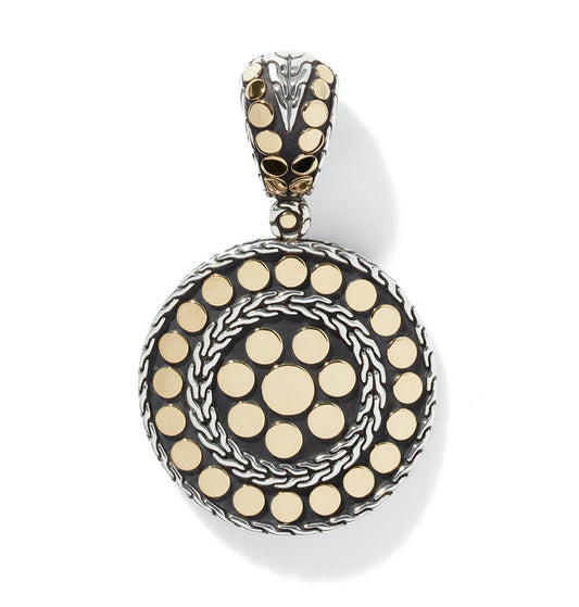 Dot Gold & Sil SM Round Enhancer Pendant