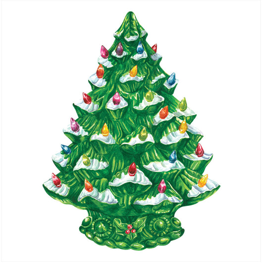Die-cut Vintage Christmas Tree Placemat-Set of 12