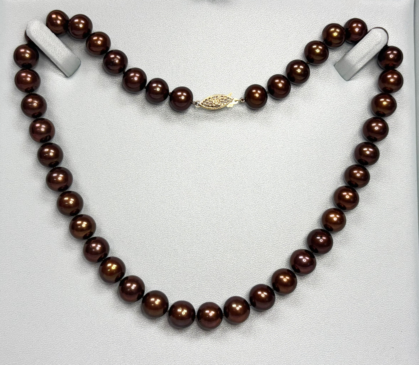 18" Freshwater Chocolate Pearl Necklace, 10-10.5mm