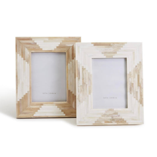 5x7 Aztec Natural and Antique Bone Frame