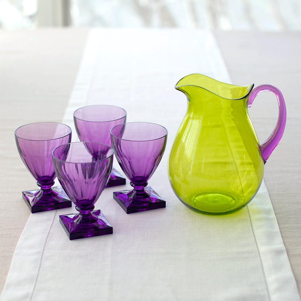 Acrylic Pitcher in Green with Amethyst Handle