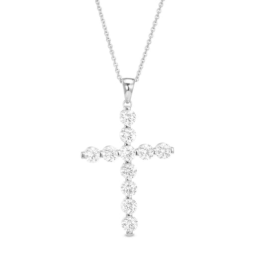 Fancy Beaded Bezel Set Cross Pendant