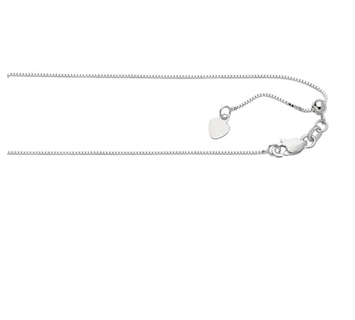 14K Gold 0.68mm Adjustable Box Chain