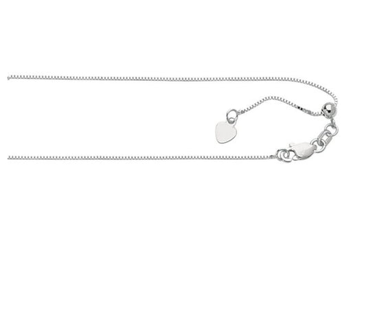 14K Gold 0.68mm Adjustable Box Chain