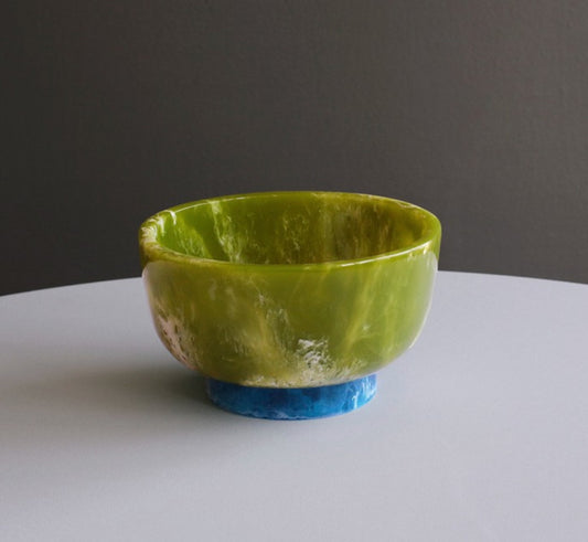 RESIN Rio Small Bowl with Base (Green and Blue)