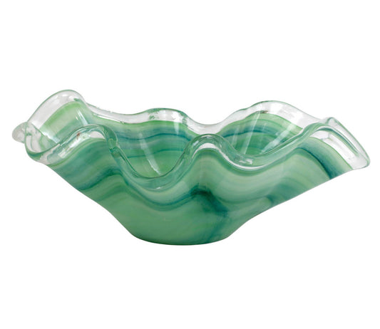 Onda Glass Green Large Bowl