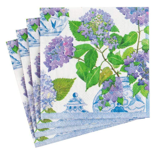 Hydrangeas and Porcelain Cocktail Napkins
