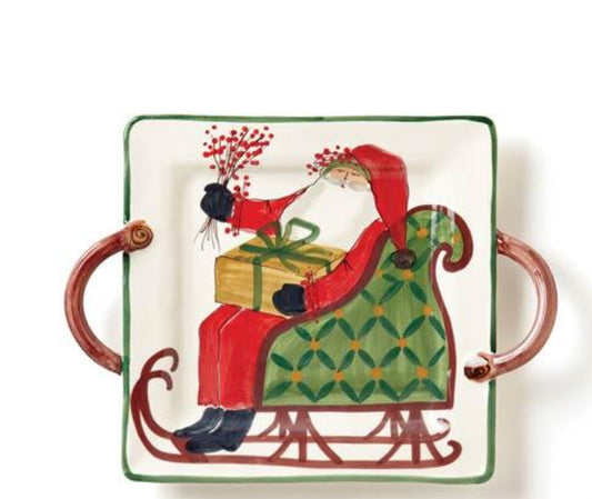 Old St. Nick Handled Square Platter