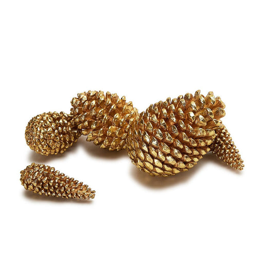 Gold Leaf Pine Cone Ornaments-Large
