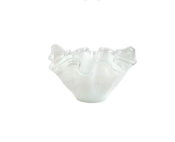 Onda White w/ Clear Rim Large Bowl