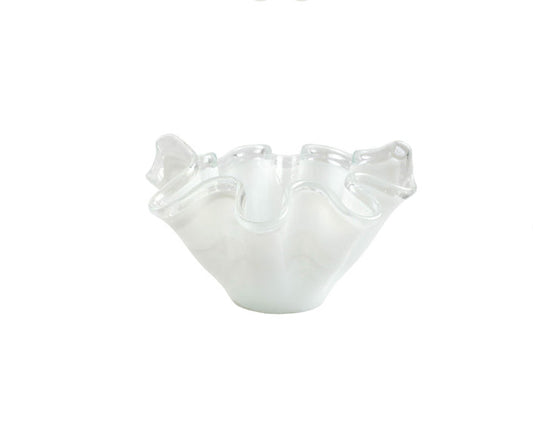 Onda White w/ Clear Rim Large Bowl