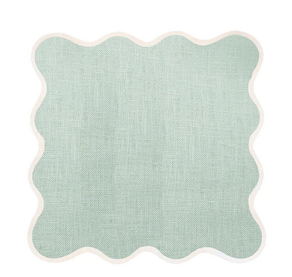 Linen Scalloped Square | Sage Green