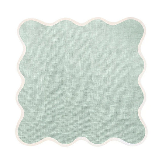 Linen Scalloped Square | Sage Green