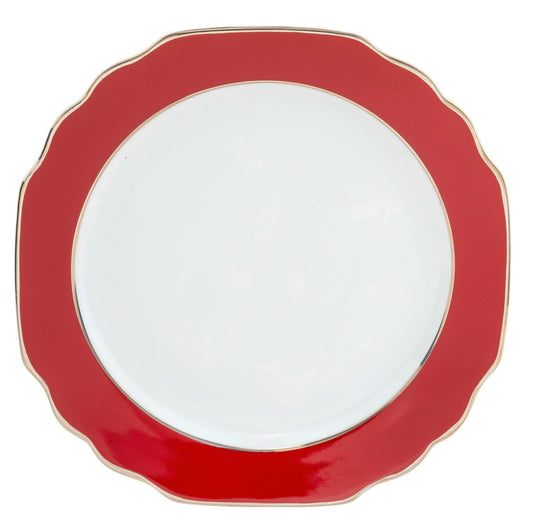 Georgian ColorSheen Red & Gold Salad Plate