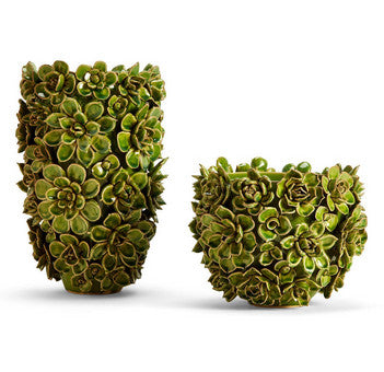 Tall Succulents Green Planter/Vase