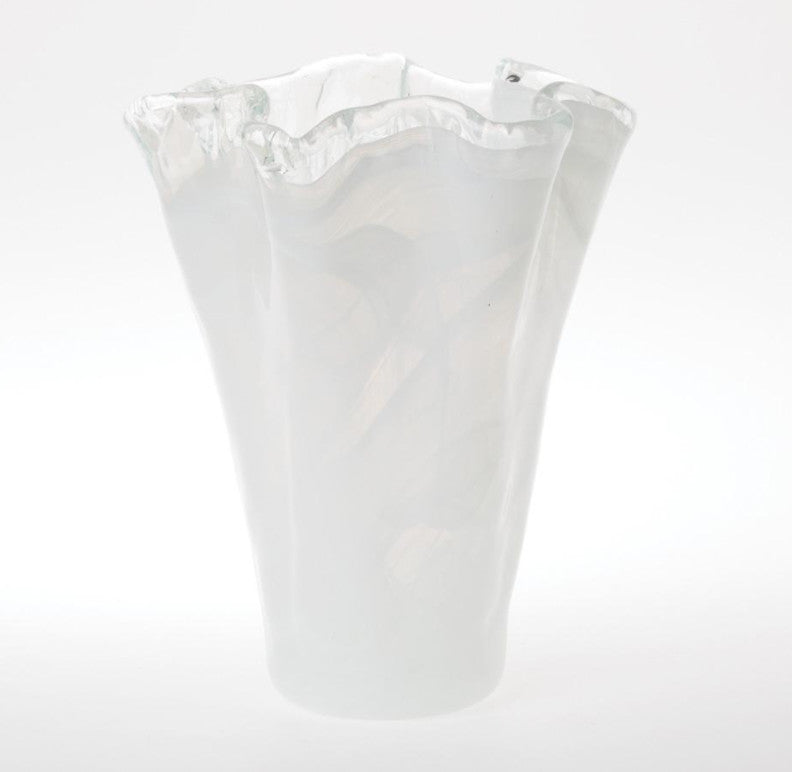 Onda Glass White Medium Vase
