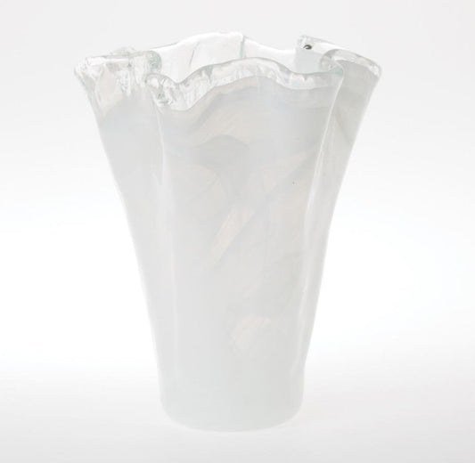 Onda Glass White Medium Vase