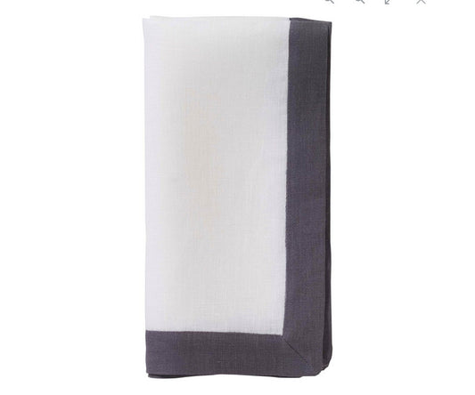 Orta White/Charcoal 22" Napkin - Pack of 4