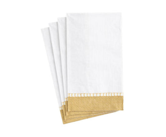 Linen Border Gold Paper Guest Towel