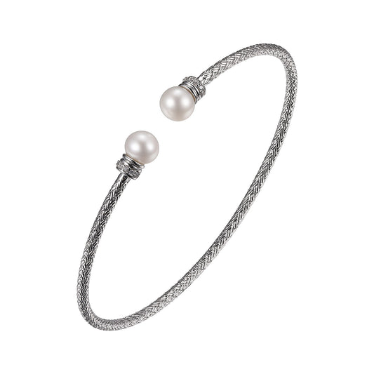 WG Plated Cuff with Round 6-6.5mm