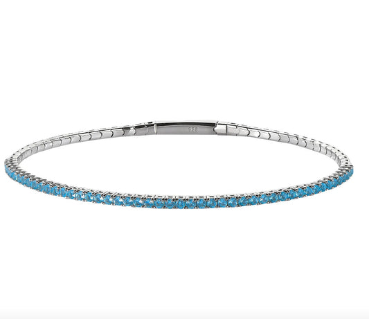 March Birthstone Flex Bracelet-Silver