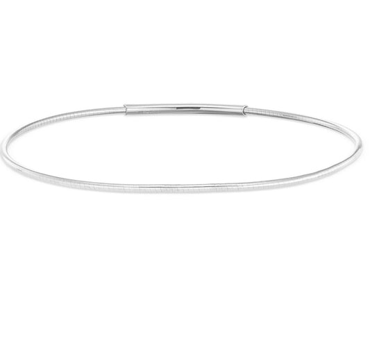 Blank Birthstone Bangle Bracelet-Silver
