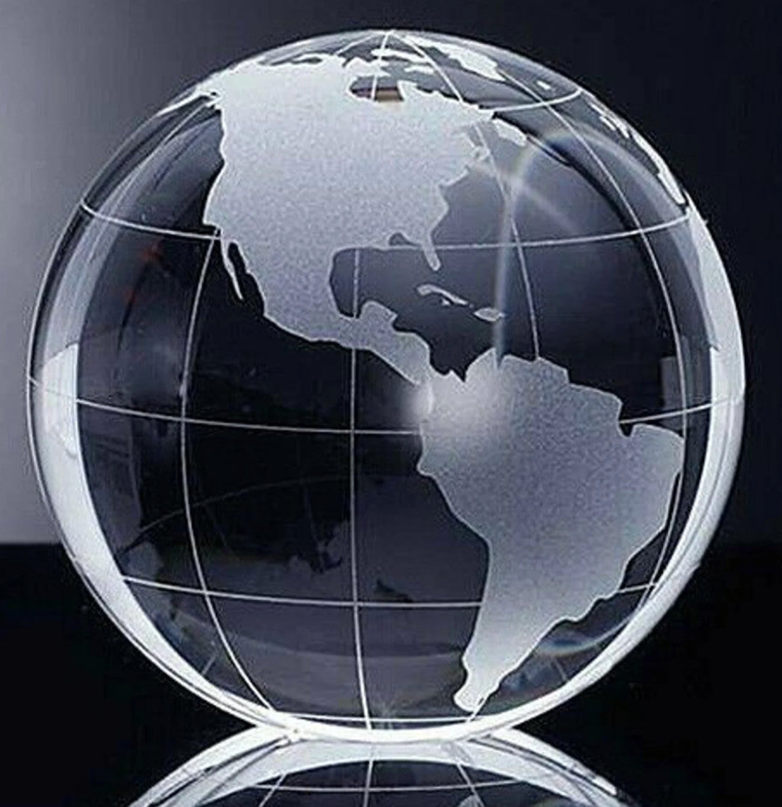 World View Etched Globe Paperweight
