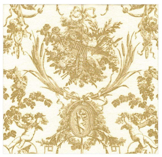AIRLAID ROMANTIC TOILE NATURAL GUEST TOWELS